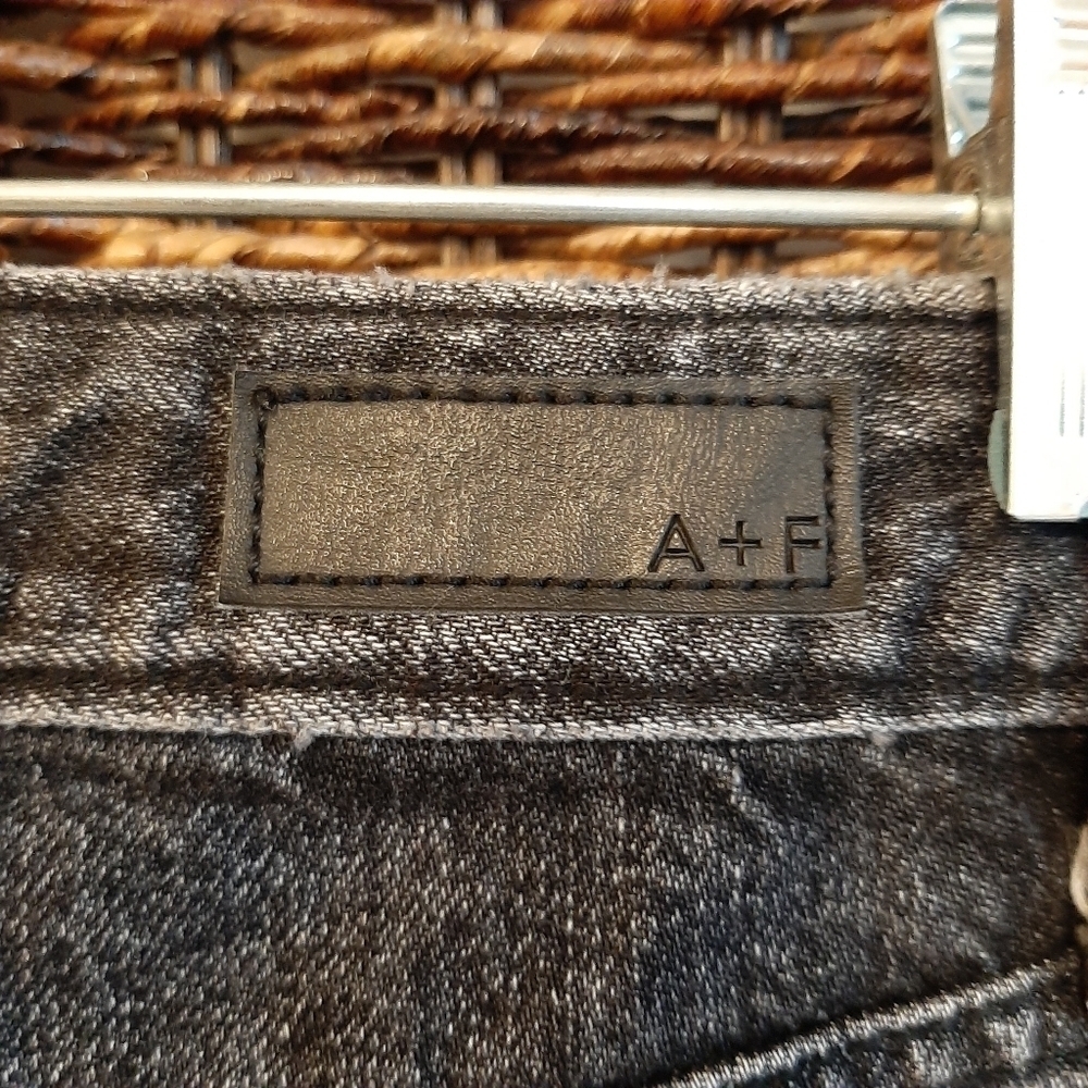 Abercrombie & Fitch Women's Jeans Annie Girlfriend 24 00 Ripped High Rise Black - Picture 7 of 7